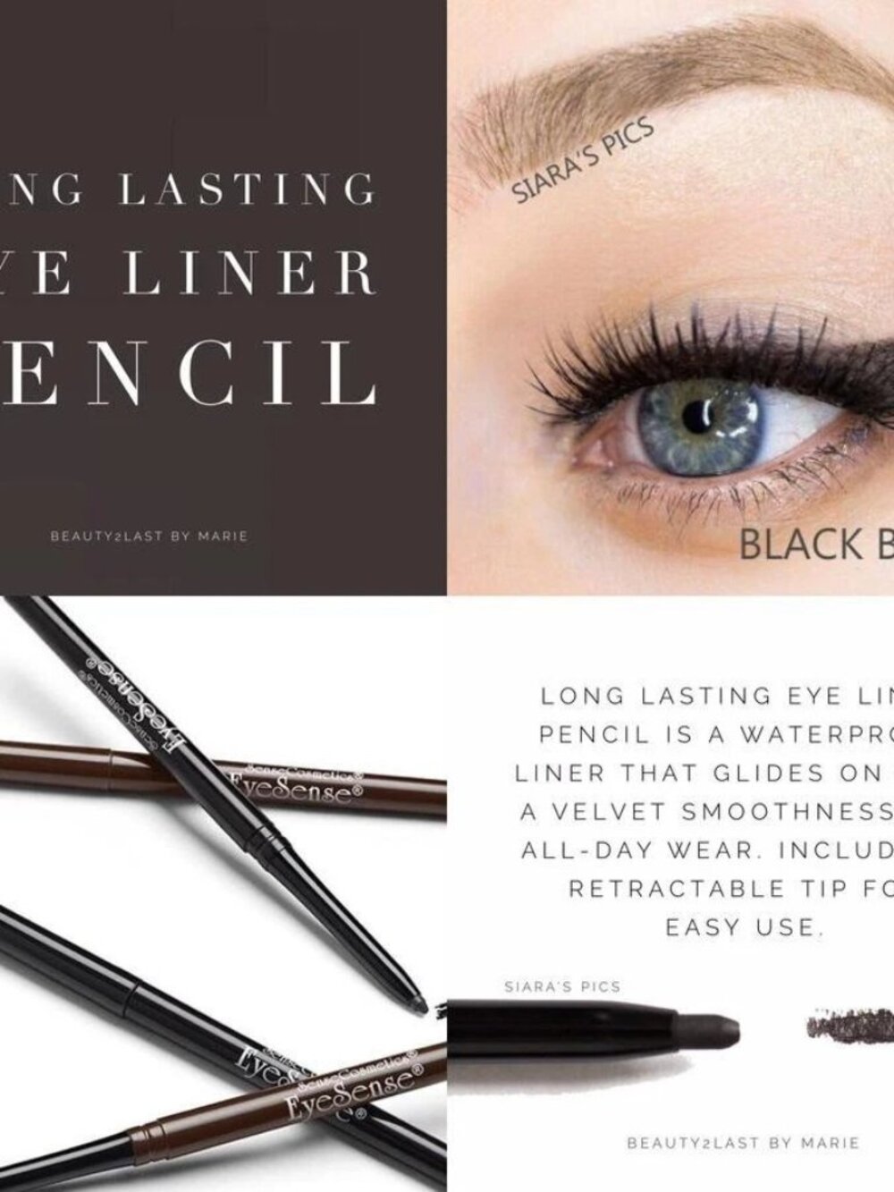 Black Brown Eyeliner EyeSense Pencil
